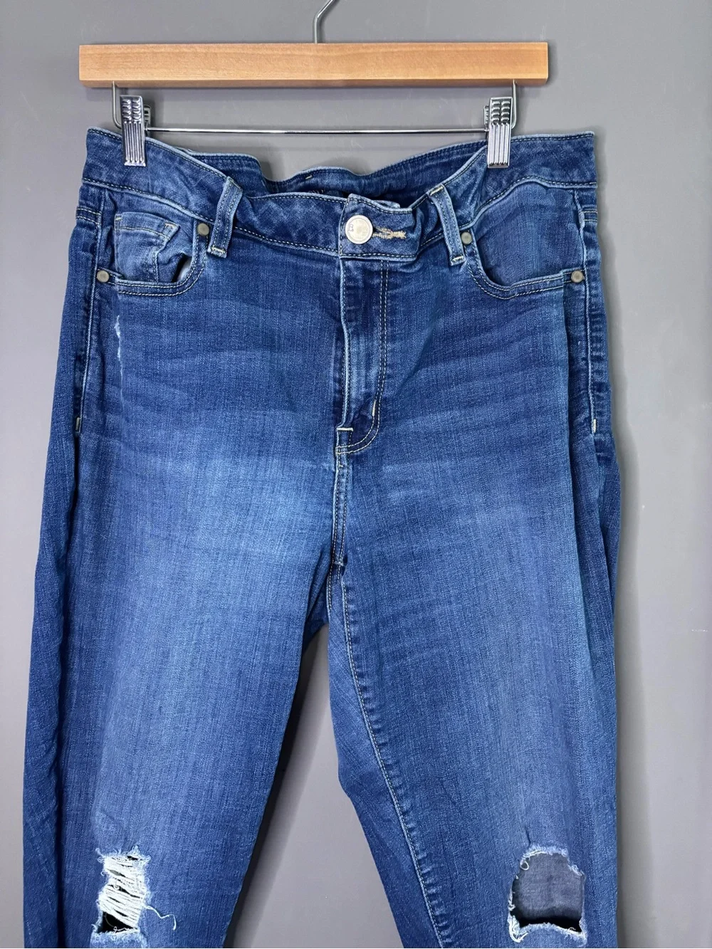 Lane Bryant Distressed Skinny Jeans Raw Fringe Hem 18R